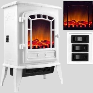 MONZANA | Elektrokamin – Weiß – 2000W – mit Heizung und Kamineffekt